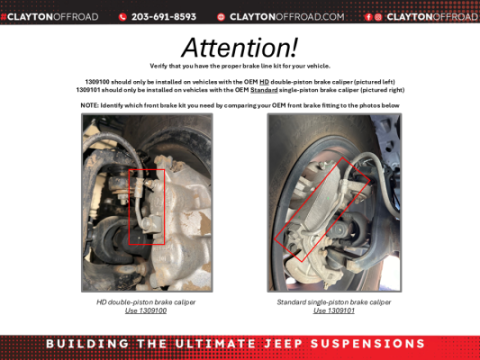 Jeep Front Brake Lines 2018+ JL Clayton Off Road