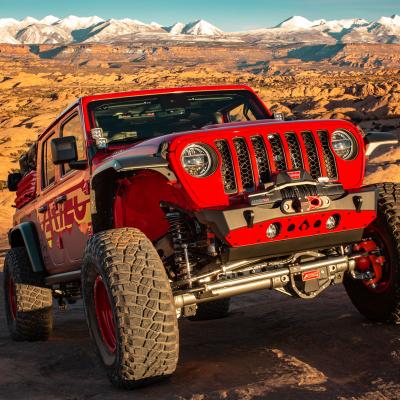 Bare Steel Nighthawk Front Bumper with Aluminum Skid for JK, JL, and JT - Bare Steel Artec Industries