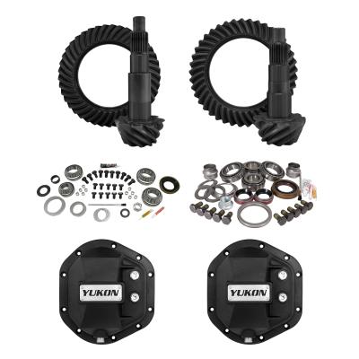 Stage 2 Jeep JK Re-Gear Kit W/Covers For Dana 44 5.38 Ratio 24 Spline JK Rubicon D44 Stage 2 Gear Kit Package 5.38 Ratio W/ F&amp;R Covers Yukon Gear