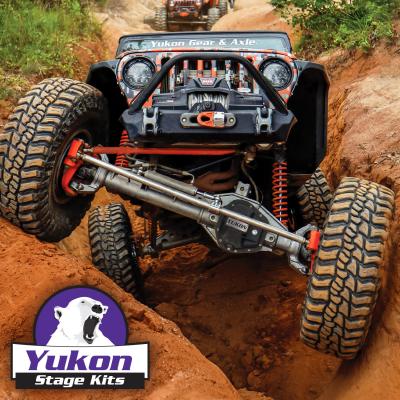 Stage 3 Jeep JK Re-Gear Kit W/Covers Front Axles Dana 30/44 4.11 Ratio JK Non-Rubicon D30/D44 Stage 3 Gear Kit Package 4.11 Ratio F&amp;R Covers &amp; 4340 Front Axles Yukon Gear