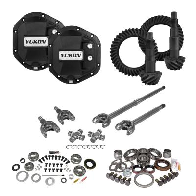 Stage 3 Jeep JK Re-Gear Kit W/Covers &amp; Front Axles Dana 44 4.11 Ratio JK Rubicon D44 Stage 3 Gear Kit Package 4.11 Ratio F&amp;R Covers &amp; 4340 Front Axles Yukon Gear