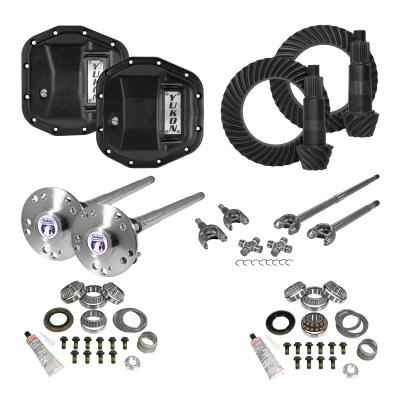 Stage 4 Jeep Jl/Jt Re-Gear Kit W/Covers Fr &amp; Rr Axles Dana 44 4.56 Ratio JL &amp; Jt Rubicon M220 Rear/ M210 Front Stage 4 Gear Kit Package 4.56 F&amp;R Cover &amp; 4340 F&amp;R Axle Kits Yukon Gear