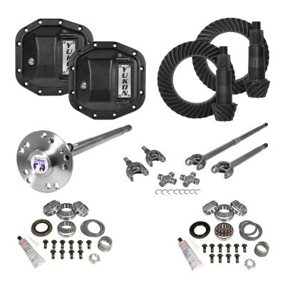 Stage 4 Jeep JL Re-Gear Kit W/Covers Fr/Rr Axles Dana 30/35 4.56 Ratio JL Non-Rubicon M200 Rear/ M186 Front Stage 4 Gear Kit Package 4.56 F&amp;R Cover &amp; 4340 F&amp;R Axle Kits Yukon Gear