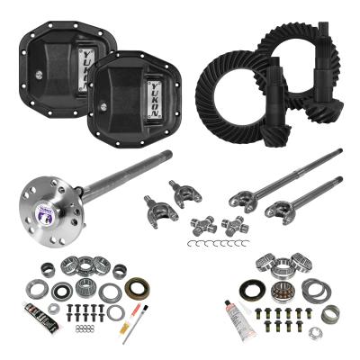 Stage 4 Jeep Re-Gear Kit W/Covers Fr &amp; Rr Axles Dana 30/44 5.13 Ratio JL Non-Rubicon M220 Rear/ M186 Front Stage 4 Gear Kit Package 5.13 F&amp;R Cover &amp; 4340 F&amp;R Axle Kits Yukon Gear