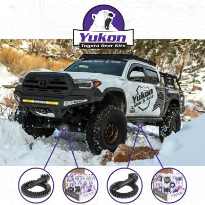 Ring &amp; Pinion Gear Kit Package Front &amp; Rear With Install Kits - Toyota 8/7.5R Toyota Tacoma 95-04 4Runner 96-02 With Factory Locker (8/7.5R) 5.29 Ratio Gear Package Yukon Gear