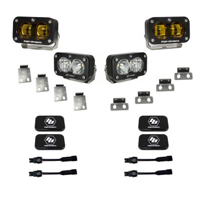 S2 SAE Baja Amber/S2 Pro Fog Pocket Kit Fits 21-On Ford Raptor Baja Designs