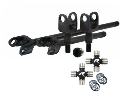 Dana 30 YJ/MJ/XJ 27 Spline 4340 Chromoly USA Made Front Axle Kit with Disconnect Eliminator HD U-Joints Revolution Gear
