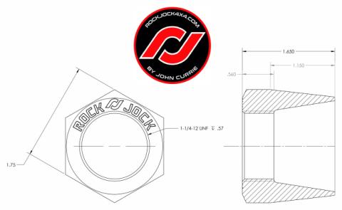 RockNut Kit (Nut and Bung) 1 1/4 Inch LH Thread RockJock 4X4