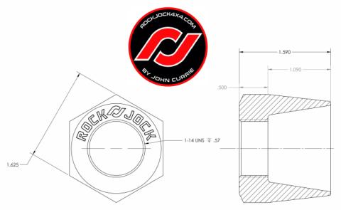 RockNut Kit (Nut and Bung) 1 Inch LH Thread RockJock 4X4