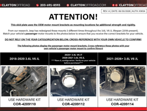 Jeep Wrangler 3.6L Skid Plate System - Skinny Tank Only (2021-2024+, JL)