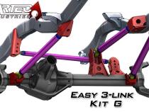 Easy 3 Link Kit G Adjustable Upper link No Tubing Outside Frame Centered Front Driver Rear Passenger Artec Industries