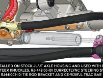 Currectlync JL/JT High Steer Front Trac Bar Relocation and Steering Stabilizer Shock Mount Axle Bracket