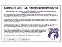 Extended Service (Yes) Plan Warranty For Performance Driveshafts Y.E.S. Driveshaft - Extended Service Warranty Yukon Gear