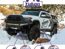 Ring &amp;amp; Pinion Gear Kit Package Front &amp;amp; Rear With Install Kits - Toyota 8/7.5R Toyota Tacoma 95-04 4Runner 96-02 With Factory Locker (8/7.5R) 5.29 Ratio Gear Package Yukon Gear